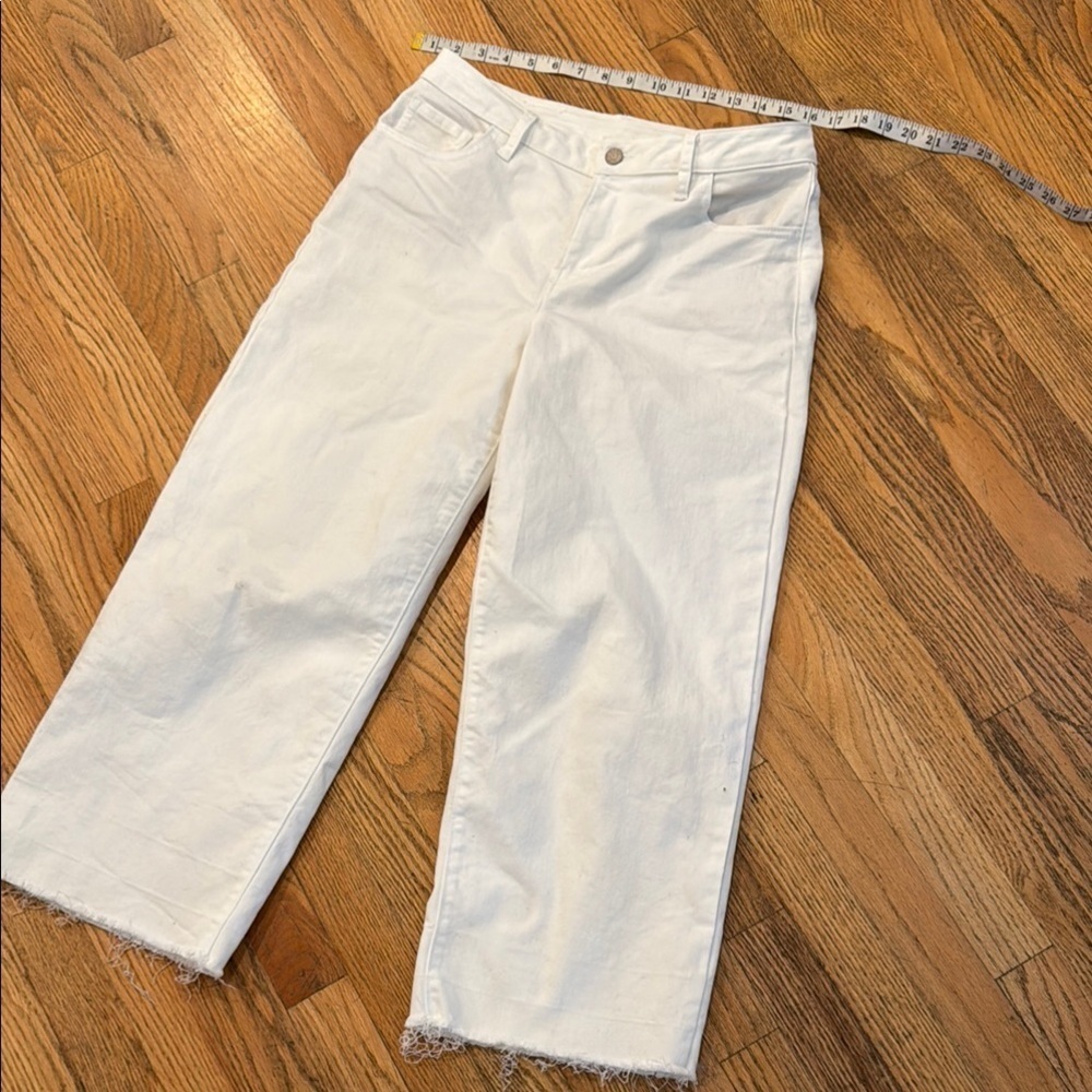 Women's White Wide Legged Jeans size: 10 - Picture 3 of 7